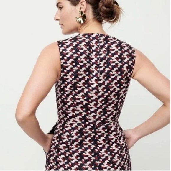 👗BNWT J Crew Portfolio dress in geometric print (size 8) ✨ - Picture 1 of 6
